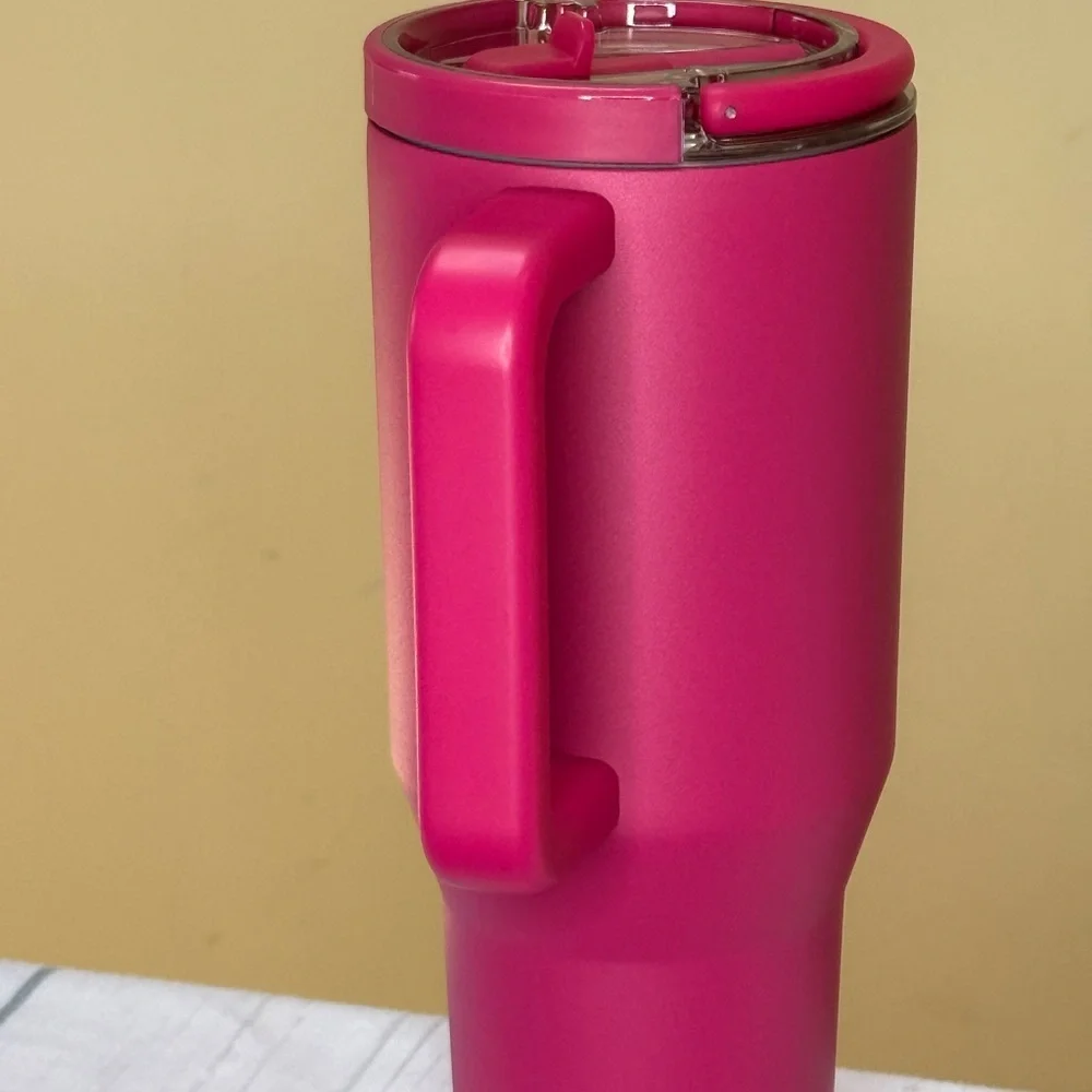 40 oz Tumbler Water Bottle with Handle and Flip Straw - Picture 8 of 12